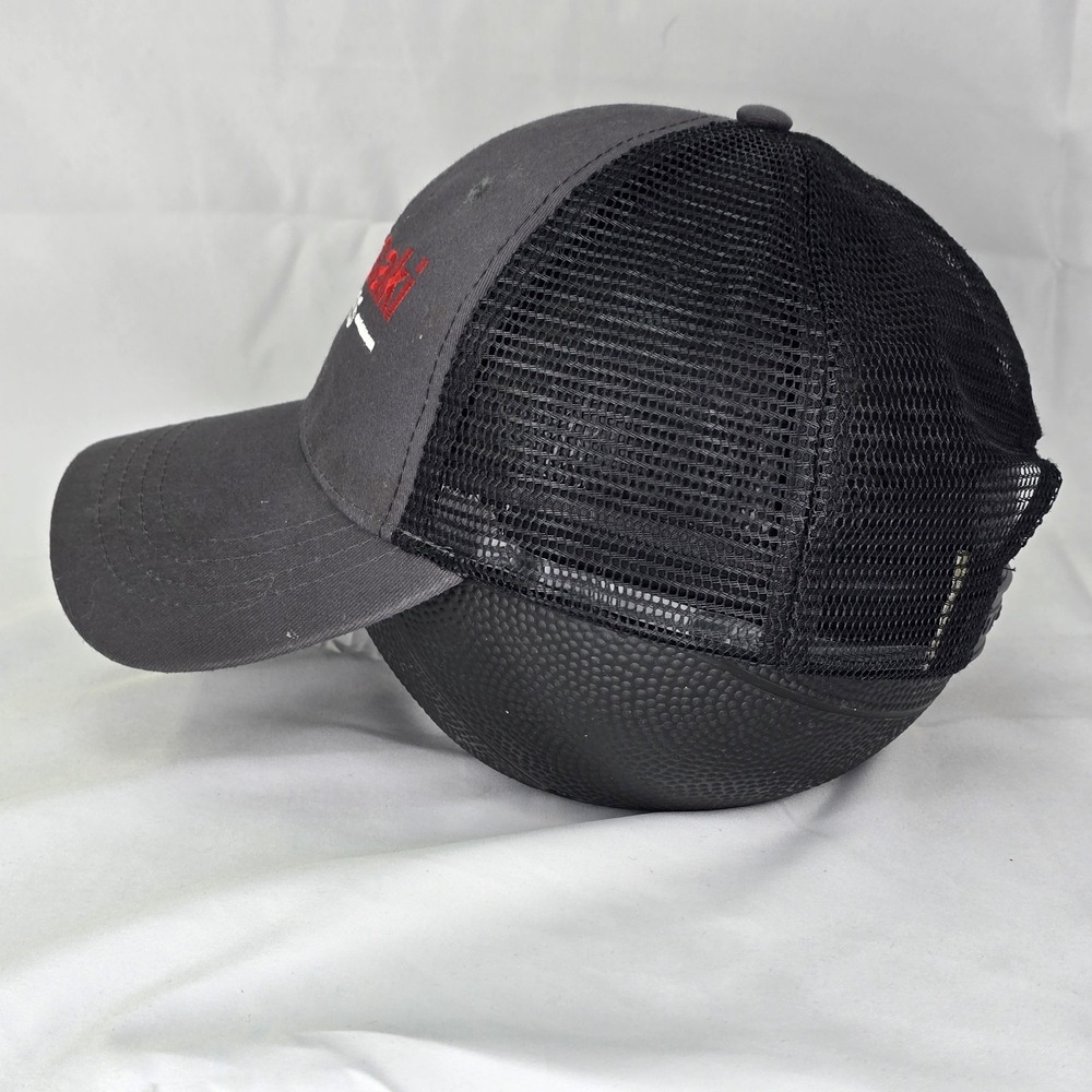 Kawasaki Engines Mesh Trucker Hat Adjustable Snapback Cap Adult Black White - Picture 2 of 4